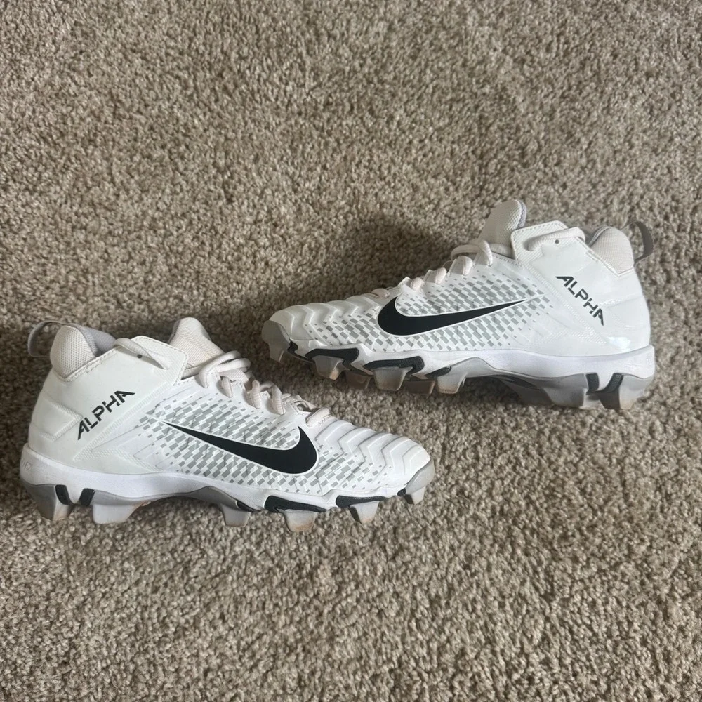 Nike Alpha Menace Shark 2 Football Cleats White Grey Black AQ7653-100 Mens 8